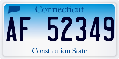 CT license plate AF52349