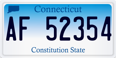 CT license plate AF52354