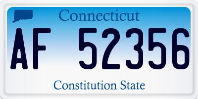 CT license plate AF52356