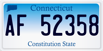CT license plate AF52358