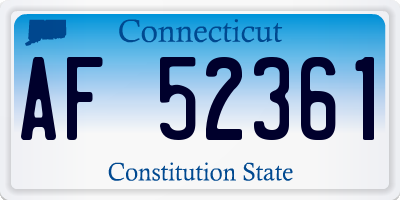 CT license plate AF52361