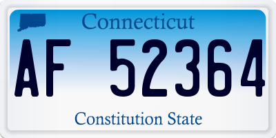 CT license plate AF52364