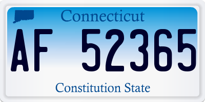 CT license plate AF52365