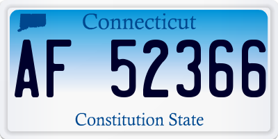 CT license plate AF52366