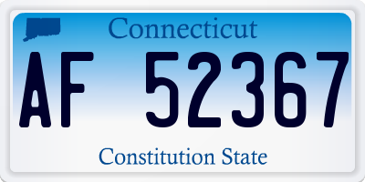 CT license plate AF52367