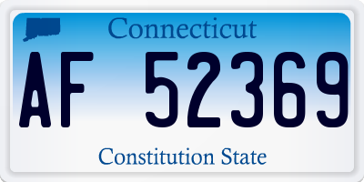 CT license plate AF52369