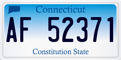 CT license plate AF52371