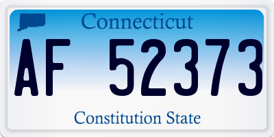 CT license plate AF52373