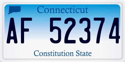 CT license plate AF52374