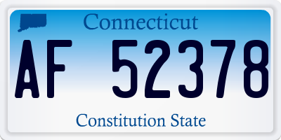 CT license plate AF52378