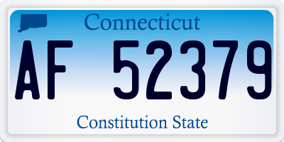 CT license plate AF52379