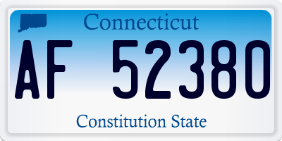 CT license plate AF52380
