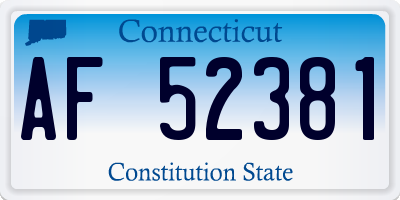 CT license plate AF52381