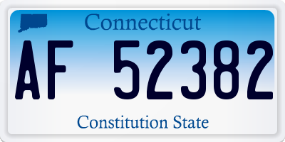 CT license plate AF52382
