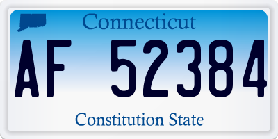 CT license plate AF52384