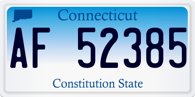 CT license plate AF52385
