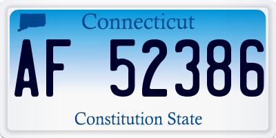 CT license plate AF52386