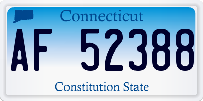 CT license plate AF52388