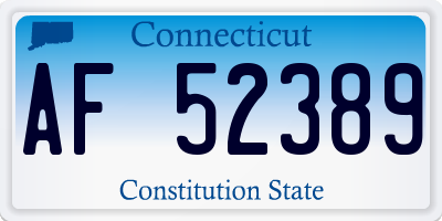 CT license plate AF52389