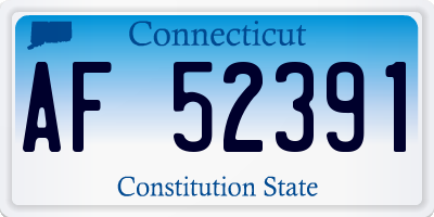 CT license plate AF52391