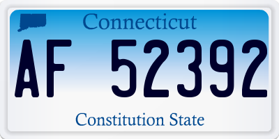 CT license plate AF52392