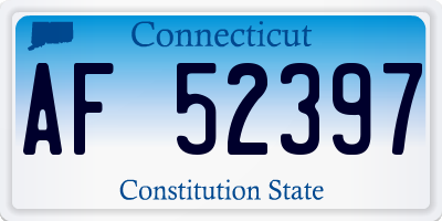 CT license plate AF52397