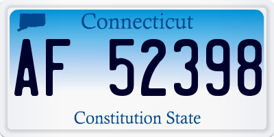 CT license plate AF52398