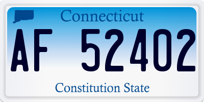 CT license plate AF52402