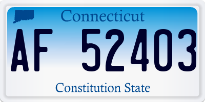 CT license plate AF52403