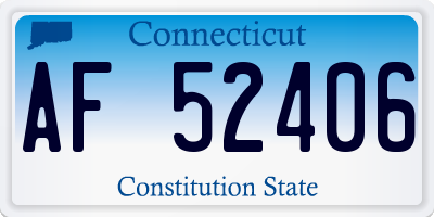 CT license plate AF52406