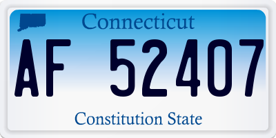 CT license plate AF52407