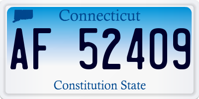 CT license plate AF52409