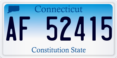 CT license plate AF52415