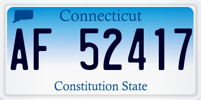 CT license plate AF52417