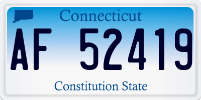 CT license plate AF52419