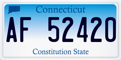 CT license plate AF52420