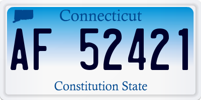 CT license plate AF52421