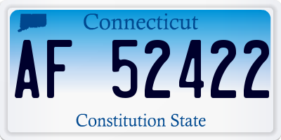 CT license plate AF52422