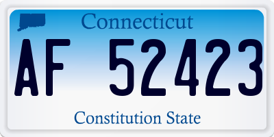 CT license plate AF52423