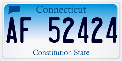 CT license plate AF52424