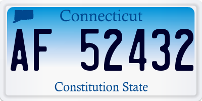 CT license plate AF52432