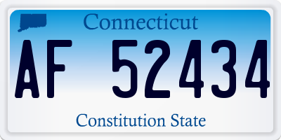 CT license plate AF52434