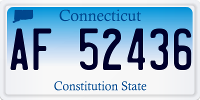CT license plate AF52436