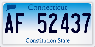 CT license plate AF52437