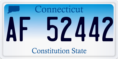 CT license plate AF52442