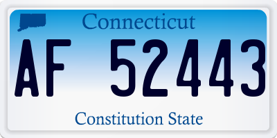 CT license plate AF52443