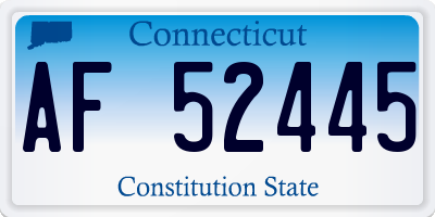 CT license plate AF52445