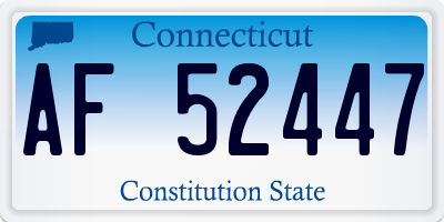 CT license plate AF52447