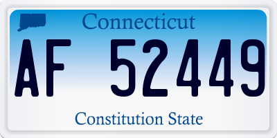 CT license plate AF52449