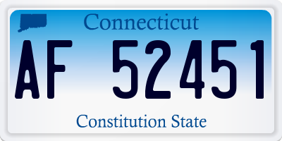 CT license plate AF52451